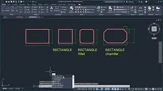 AutoCAD rectangle (dikdörtgen) komutu -5.bölüm-6.ders