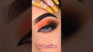 orange eyeshadow #wingeyeliner #wingeyelinertutorial #makeup #wingeyelinerhack #metalliceyeshadow