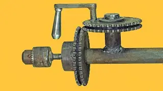 REAL CRAZY IDEA !!! This welder makes a hand drill out of old gear