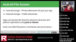 Data Storage - Android Lesson 9.0 - AWD 1112 Spring 2020