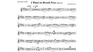 I Want to Break Free - Queen - backing track and sheet (original key) for Alto Sax