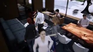 Huge flooded city animation