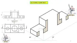 Isometric Drawing of Object with Full Section Front View