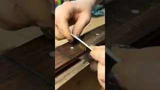 Asmr refret on a Fender Bass #luthier #guitar
