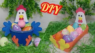 Easter crafts made of simple materials. Easter decoration ideas. DIY Crafts