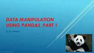 Data Manipulation using Pandas