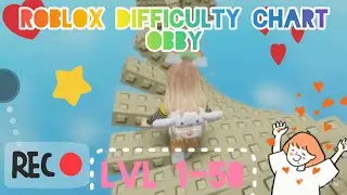 Sky’s difficulty chart obby lvls 1-50 #roblox #obby #difficultychart