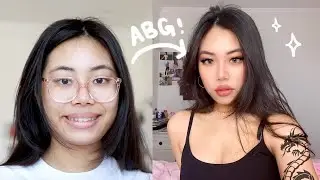 nerdy asian girl to ABG baddie (Asian Baby Girl) makeup transformation