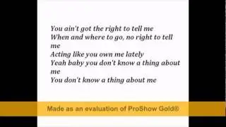 Kelly Clarkson - Mr. Know It All Lyrics