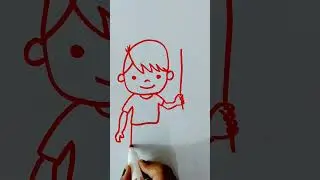 Boy Playing With Balloon  #howtodraw #kidsdrawing #shorts @theartandcraftroom