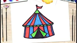 The circus. How to draw a circus tent for a child is easy.