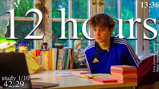 LIVE | 12-HOUR study with me 📚🌧 rain sounds & pomodoro timer 60 & 10