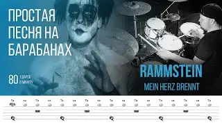 Rammstein - Mein Herz Brennt / 80 bpm / Тренировочная песня для игры на барабанах