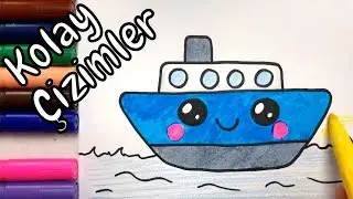 Easy Drawings | How to Draw a Ship | Paint and Draw Step by Step