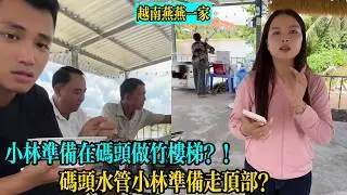 Xiao Lin is planning to build a bamboo staircase at the pier?! Is Xiao Lin planning to run the wa...