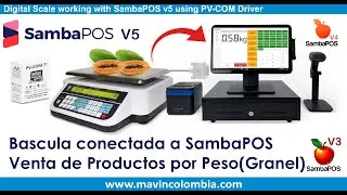Bascula conectada a SambaPOS Vr 5.6 (2023) Scale working with SambaPOS, RS232 USB COM3 CAS Protocolo