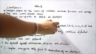 C Tokens - Identifiers and Keywords