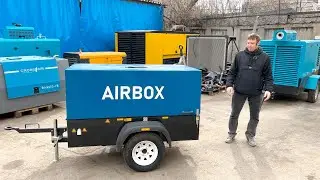 Дизельный компрессор AIRBOX ADS175-7 на шасси. Обзор и демонстрация работы