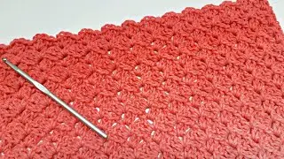 How To Crochet EASY ONE ROW Stitch For Blankets and Scarfs - Paris Stitch or Lil Tulip Stitch