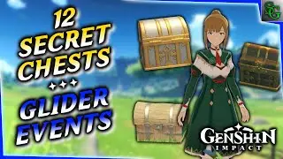 Genshin Impact - 12 Secret Chests! - Glider Time Trials