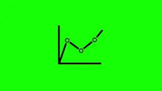 line chart icon green screen | animated icon green screen