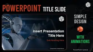 Simple Title Slide Design with Animations || PowerPoint Presentation Tutorial by @ssslides