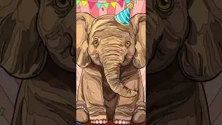 🐘 Drawing a happy elephant 