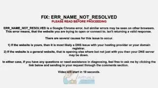 FIX: ERR_NAME_NOT_RESOLVED