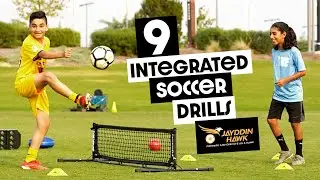 9 Integrated Soccer Drills - Full Practice Session for 2 or more players who desire to train more