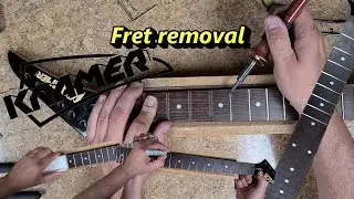80s Kramer Focus 6000 Referb Fret Board in Detail