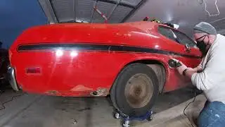 Trimming off the passenger rear quarter