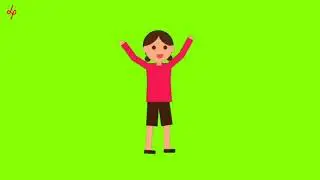 Yeepiiieee walking girl green screen animation