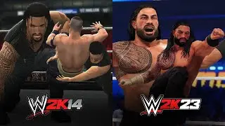 Roman Reigns Spear & Superman Punch Evolution in WWE Games