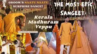 groom SURPRISES bride with Naatu Naatu 🤯 | Kerala MadhuramVeppu| Romantic Couple Dance for Sangeet 😍