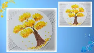 ОСІННЄ ДЕРЕВО за допомогою ватних паличок 🍁 Нетрадиційне малювання.