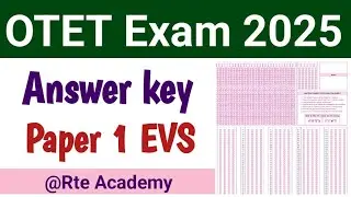 Otet Paper 1 EVS Answer Key 2025 l  Otet paper 1 answer key 2025 l Otet paper 1 EVS Answer key l