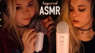 layered ASMR | cupped Whispering, "Shoop, Tsk", Fuzzy Mic Combing, clicky, breahthy