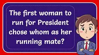 The first woman to run for President chose whom as her running mate?