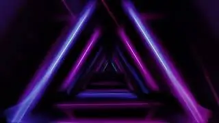 Neon Triangle Tunnel Loop 4K