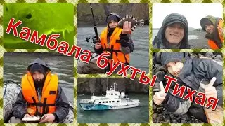 Flounder in Tikhaya Bay. Sea fishing in Kamchatka.