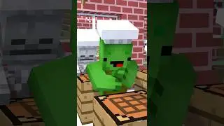 Help Mikey cook at Monster school - MAIZEN Minecraft Animation #shorts