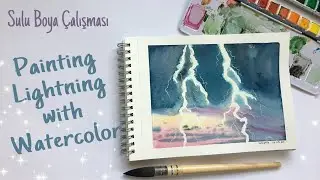 Sulu Boya ile Adım Adım Yıldırım Çizimi ⚡️I How to Paint Lightning Step by Step with Watercolor