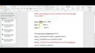 Write a java program to count number of even and odd digits in a given integer