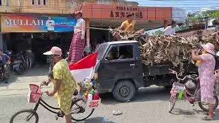 ilustrasi penjajahan tahun 1945, indonesia merdeka !! karnaval pawai 17 agustus 1945