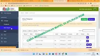 TUTORIAL CARA MENAMBAHKAN MAPEL DI RDM MADRASAH