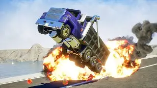 Lego Cars vs Mini Nuke | Brick Rigs