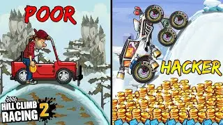 POOR Vs. HACKER in HILL CLIMB RACING 2!! - 😂Unlimited Coins and Gems HACK😂- *DON'T TRY THIS*(PART 2)