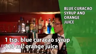 Blue Curacao Syrup and Orange Juice
