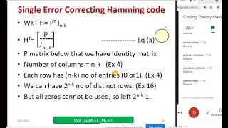Linear block codes –Syndrome and decoder circuits,  single error correcting hamming code, Examples
