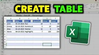 How To Create Table on Excel